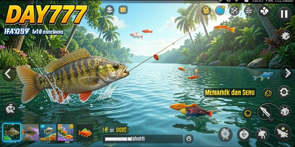 Tampilan gameplay DAY777 dengan aksi memancing seru dan menantang.