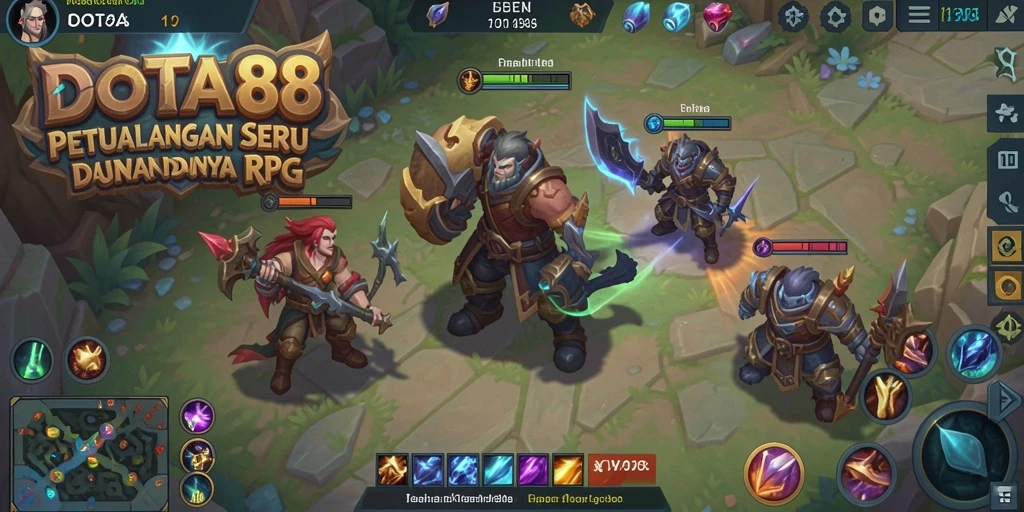 Tampilan gameplay DOTA88 yang seru dengan pertarungan epik dan karakter menarik.