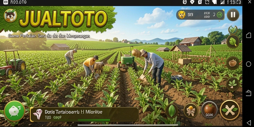 Screenshot JUALTOTO menunjukkan keseruan gameplay Farming yang mengasyikkan.
