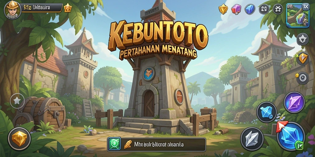 Tampilan dinamis gameplay KEBUNTOTO yang menantang.