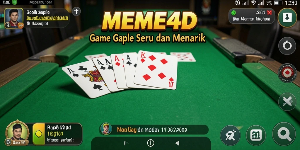 Tampilan antarmuka MEME4D dalam permainan Gaple yang menarik.