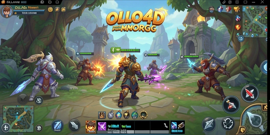 Screenshot menampilkan aksi seru dalam pertempuran MMORPG