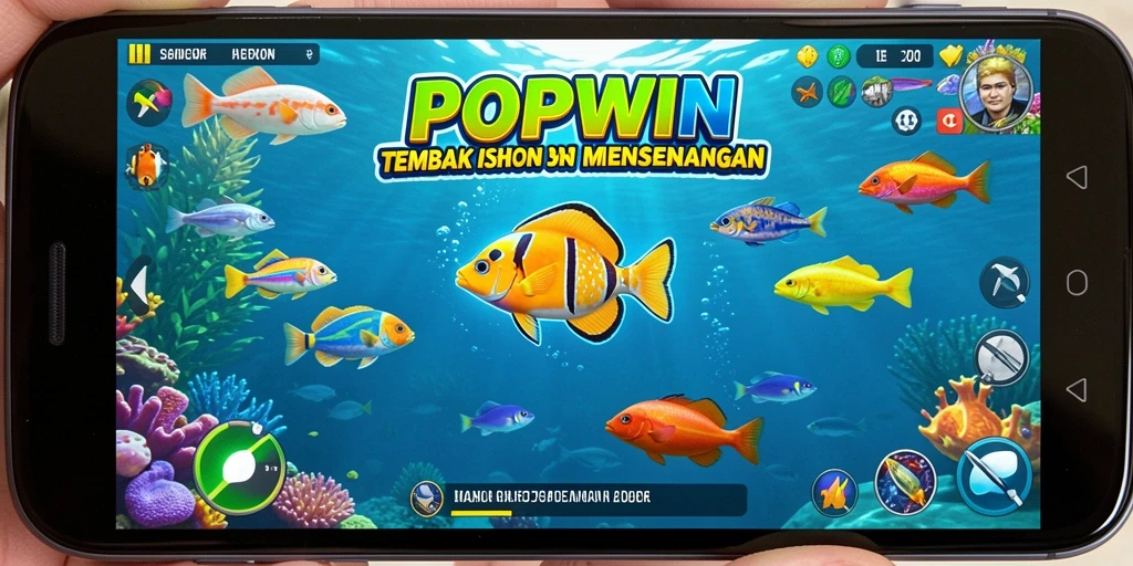 Screenshot gameplay POPWIN menampilkan aksi menembak ikan yang seru.