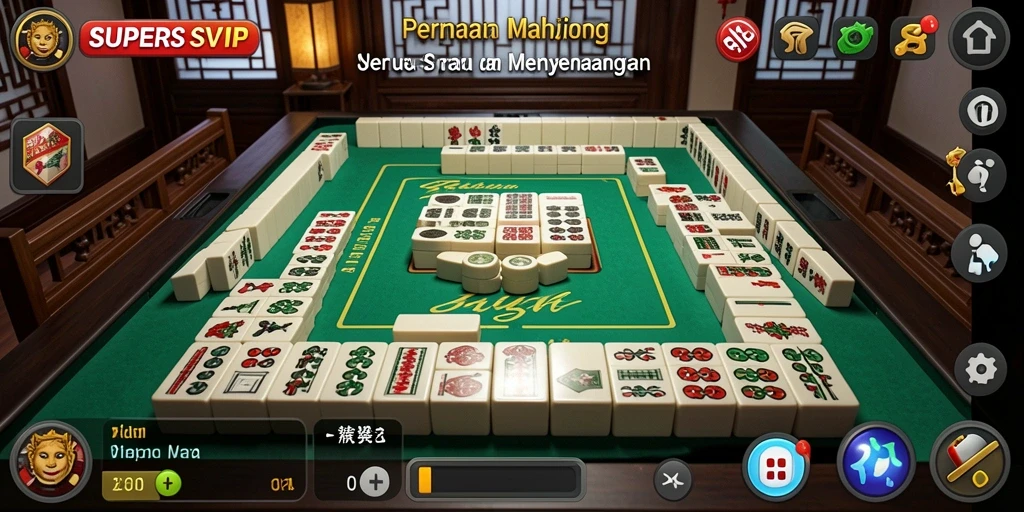 Tampilan gameplay Mahjong SUPERSVIP yang menarik dan interaktif.